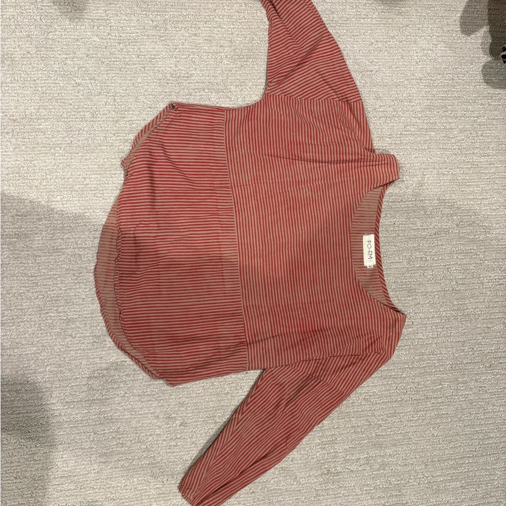 Poem Women's Red Striped Top